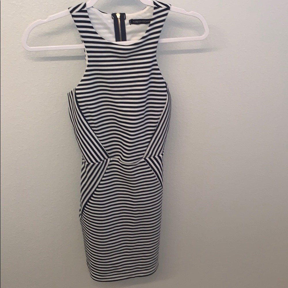 Striped cut out back dress